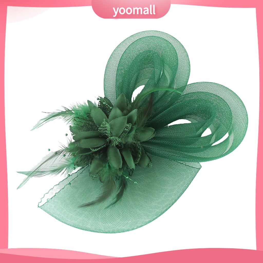 Mũ Tai Thỏ Phối Lưới Đính Lông Vũ Hóa Trang Cô Dâu