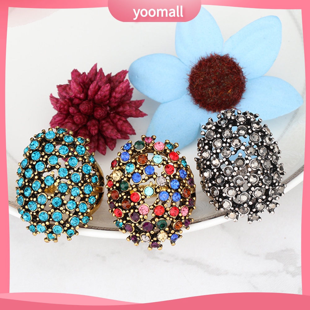 Nhẫn Đính Đá Hình Oval Nhiều Màu Sang Trọng Cho Nữ