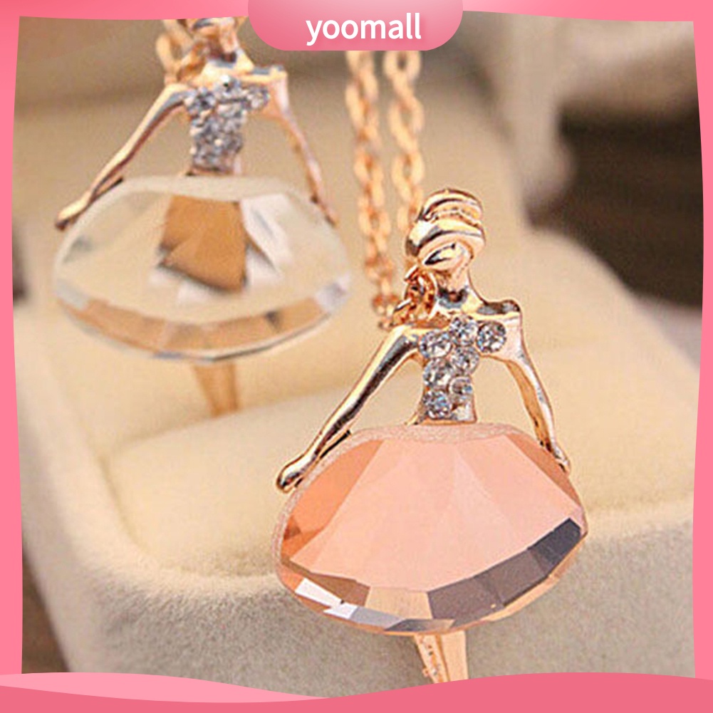 Vòng cổ Mặt Hình Cô Gái Múa Ba Lê Đính Đá Thời Trang Dành Cho Nữ