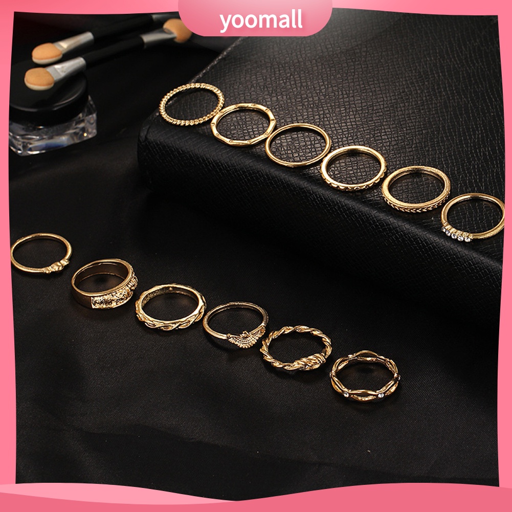 Set 12 Nhẫn Đeo Khớp Ngón Tay Phong Cách Retro