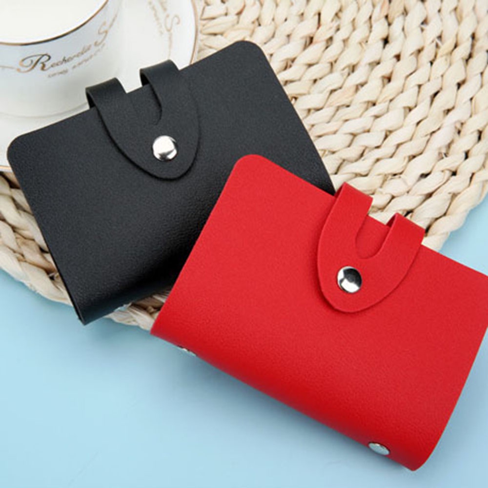 Ví Da PU 24 Ngăn Đựng Thẻ Màu Sắc Thời Trang