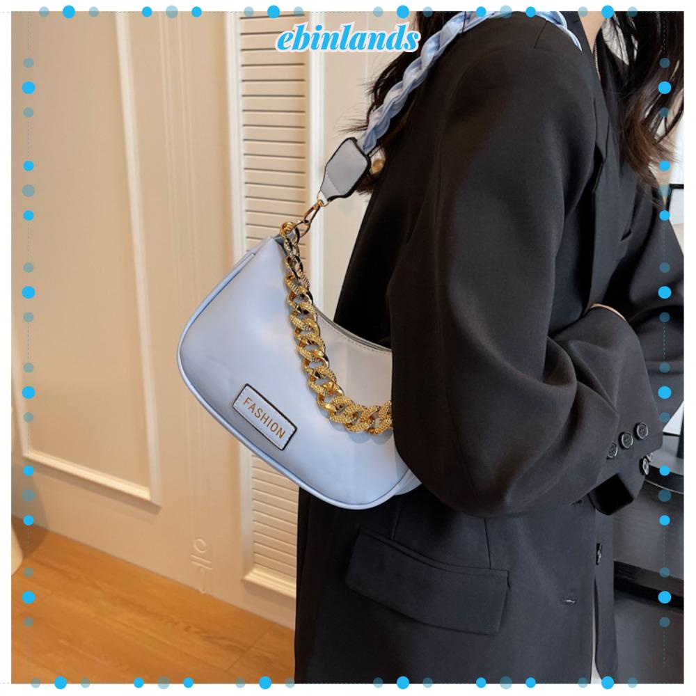 EBINLANDS Túi Đeo Chéo Da PU Màu Trơn Họa Tiết Mặt Trăng Thời Trang Cho Nữ