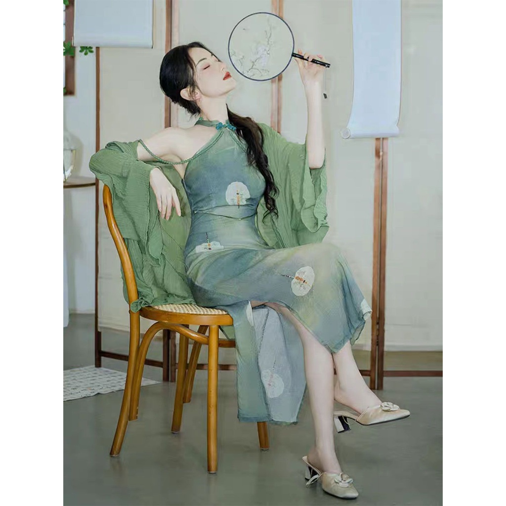 Bộ Khuyên Tai Hai Mảnh Cách Tân Sườn Xám Mùa Hè 2023 Phong Cách Trung Hoa