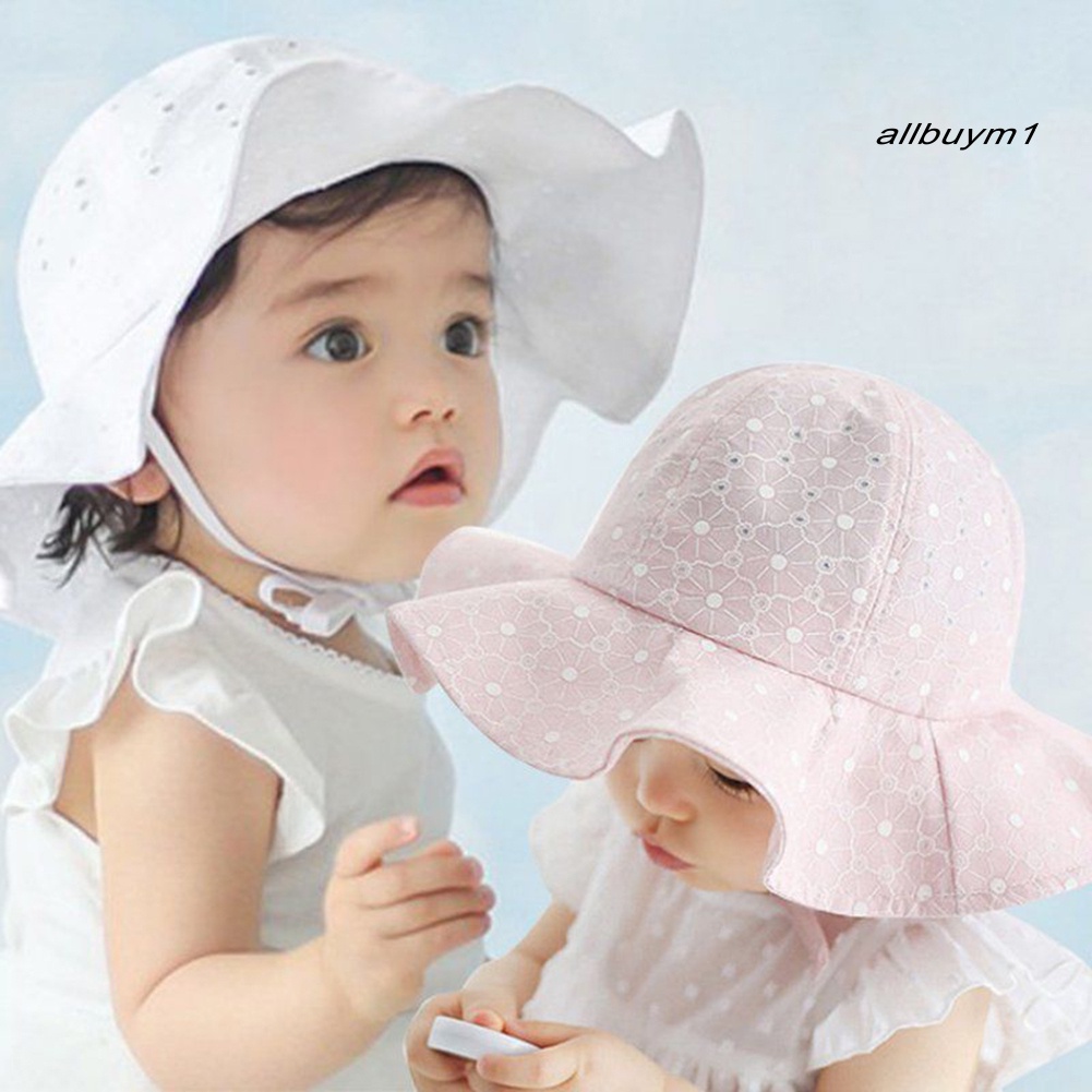 Mũ Cotton Chống Nắng Vành Rộng Dễ Thương Thời Trang Đi Biển Mùa Hè Cho Bé Gái