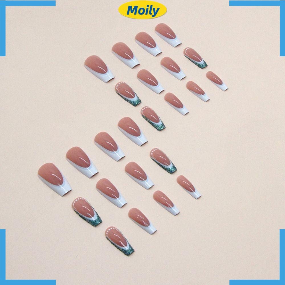 MOILYVN Bộ Móng Tay Giả Che Phủ Toàn Diện Đầu Vuông