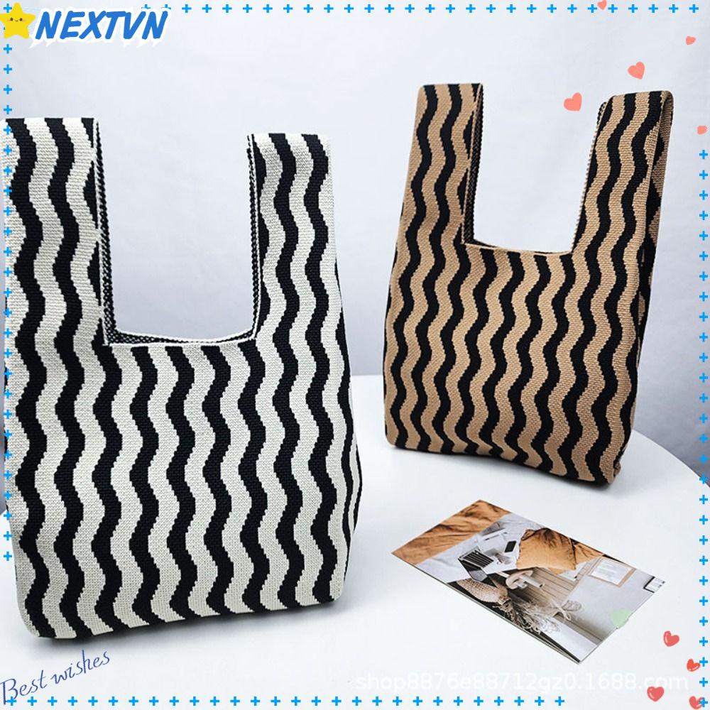 NEXTVN Túi Xách Mua Sắm Đan Len Sức Chứa Lớn Có Thể Tái Sử Dụng Cho Nữ