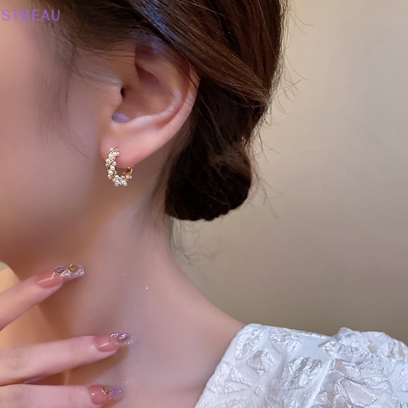 1 Đôi Bông Tai Ngọc Trai Hình Tròn Thời Trang Dành Cho Nữ
