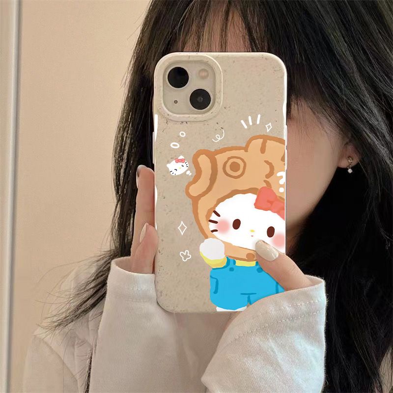 Ốp Điện Thoại Dẻo Họa Tiết Hoạt Hình Mèo Kt Dễ Thương Chống Sốc Cho iPhone12 TL7B 13max11 14pro7 plus 8