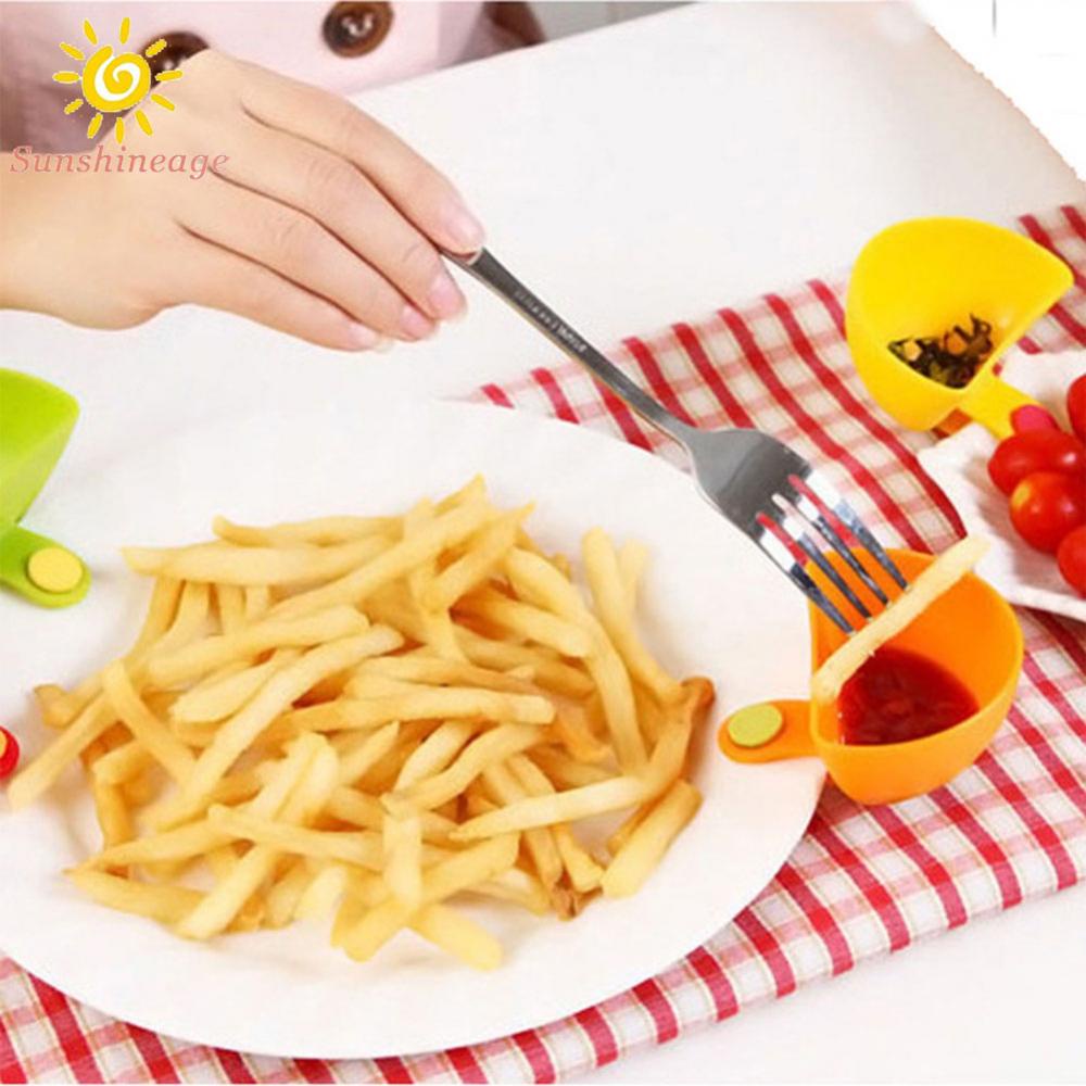 Set 4 Chén Đựng Gia Vị / Giấm Có Kẹp Tiện Dụng