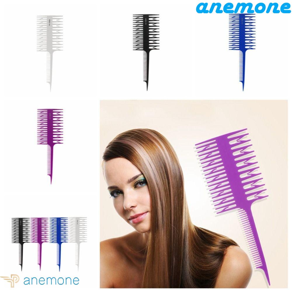 ANEMONE Lược Chải Tóc Tạo Kiểu Răng Thưa Chuyên Nghiệp Màu Đen Có Thể Tái Sử Dụng