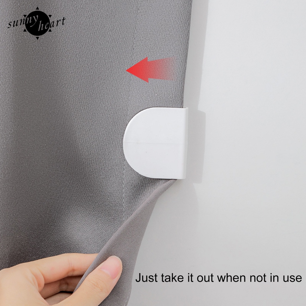Sunnyheart Set 4 Kẹp Rèm Tắm Nhỏ Tự Dính Làm Sạch Bề Mặt Phòng Tắm Khô Và Sạch Sau Khi Sử Dụng Tại Nhà