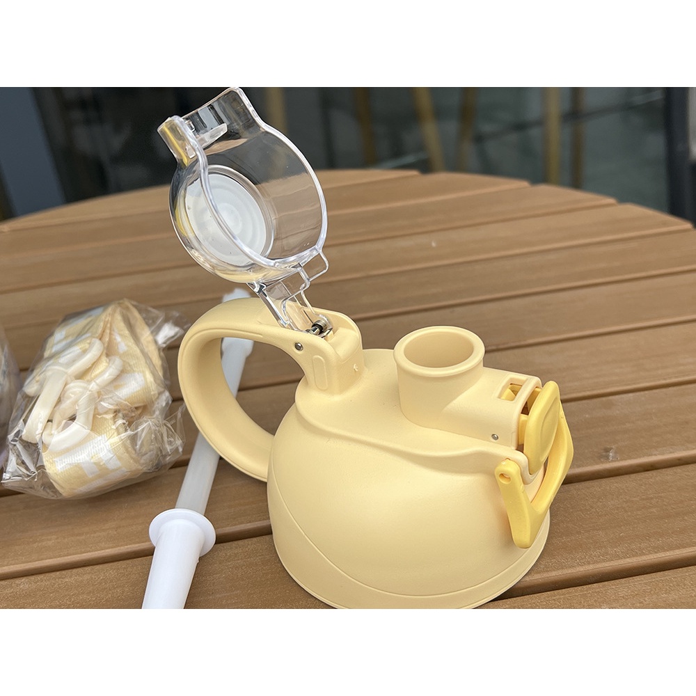 Bình Nước 1100ML Có Ống Hút Hình Gấu Hoạt Hình Dễ Thương Cho Bé