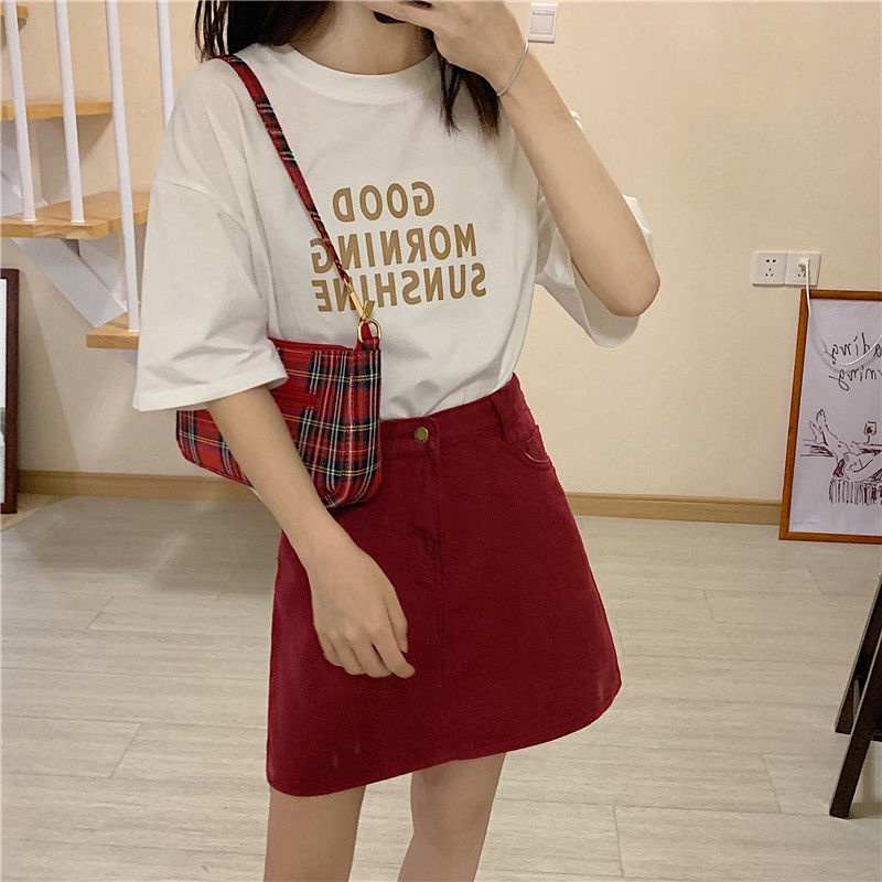 SUXI Chân Váy Jean Lưng Cao Dáng Ôm Phong Cách Hàn Quốc Thời Trang Mùa Hè Cho Nữ