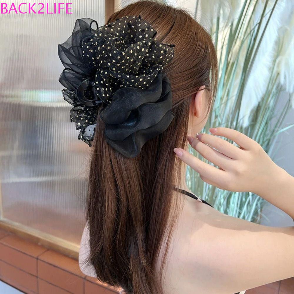 Kẹp Tóc Lưới Hình Cá Mập Màu Đen Ngọt Ngào Cho Nữ