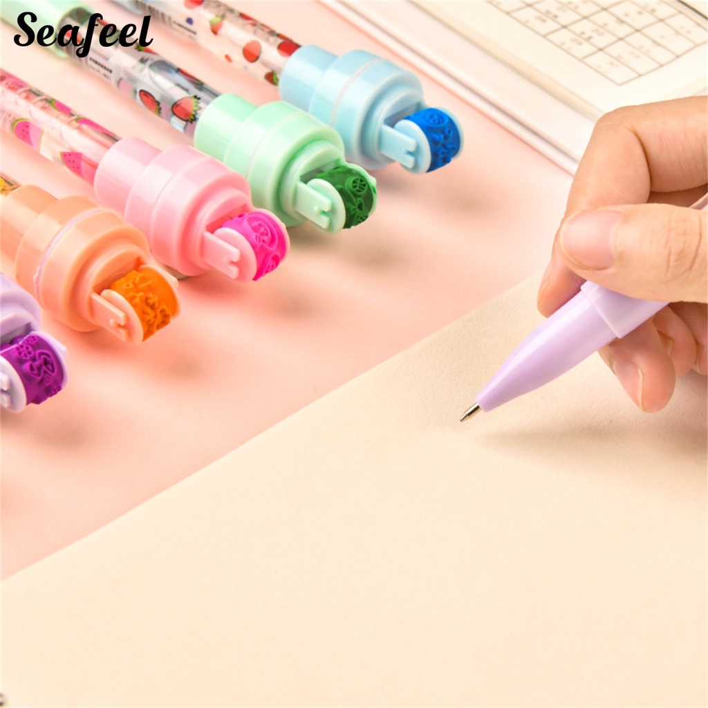 Bút Bi Nhựa Họa Tiết Dễ Thương Có Đèn Và Bong Bóng