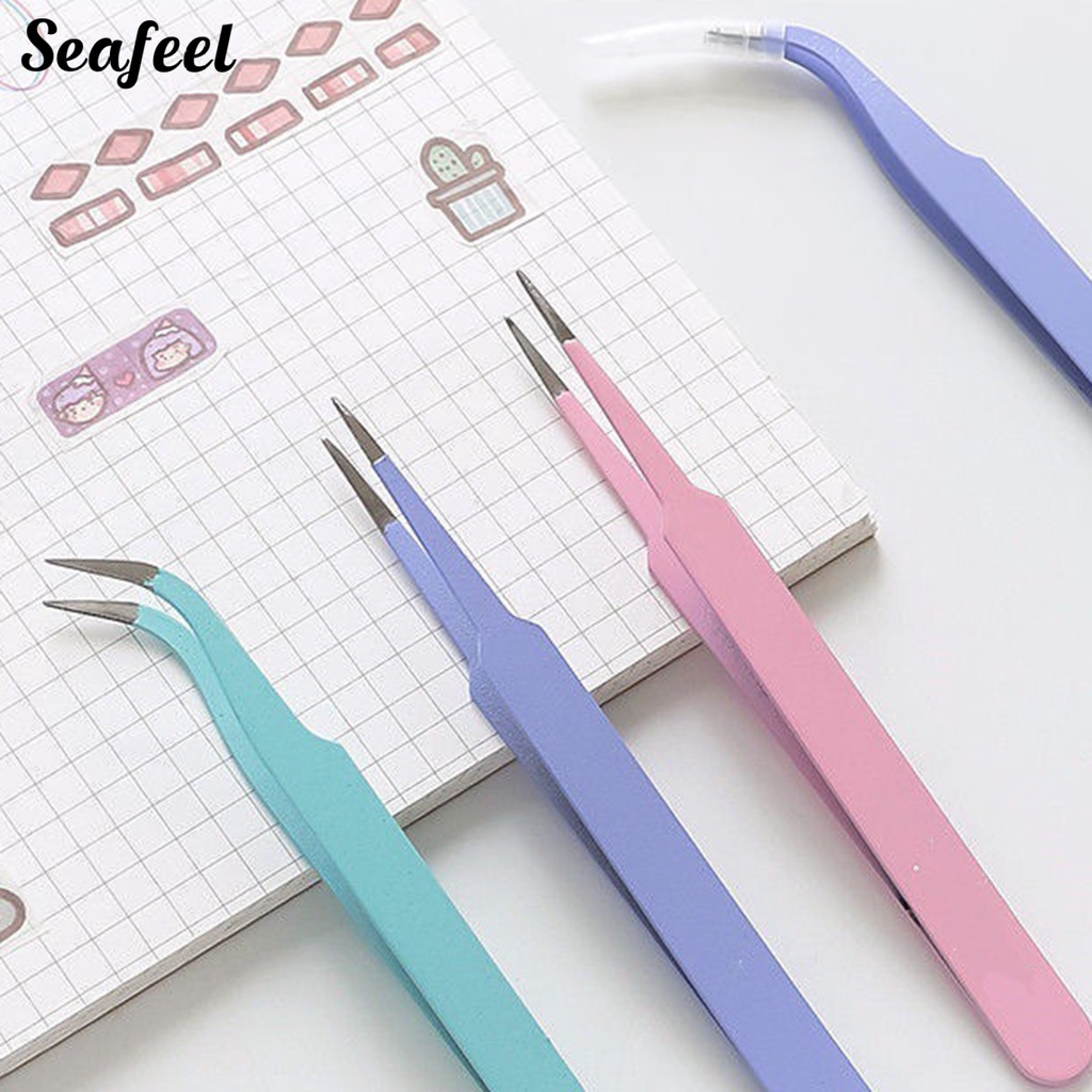 Set 2 Nhíp Kim Loại Uốn Cong Làm Móng Đa Năng DIY