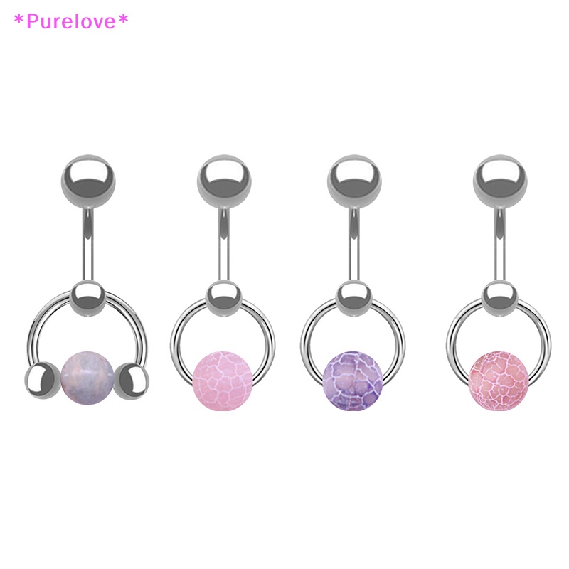 Khuyên Rốn Bằng Thép Không Gỉ Đính Đá Tự Nhiên Thời Trang Dành Cho Nữ Mới