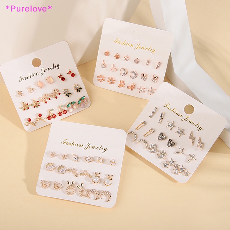 Set 12 Đôi Bông Tai Đính Ngọc Trai Giả Thanh Lịch Cho Nữ Mới