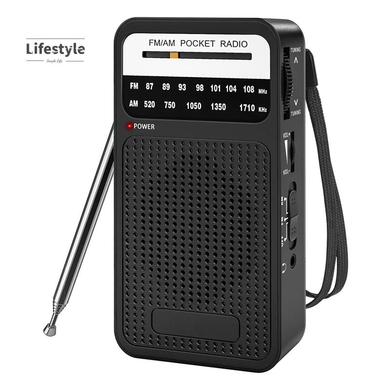 Radio AM FM Bỏ Túi Kèm Loa Và Jack Cắm Tai Nghe Sử Dụng Trong Nhà / Ngoài Trời