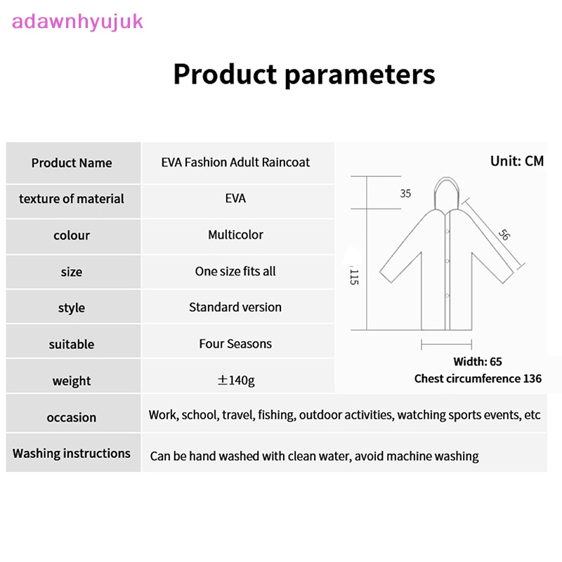 Áo Mưa Dày Dặn Chống Thấm Nước Có Mũ Trùm Tiện Dụng Cho Nam Và Nữ