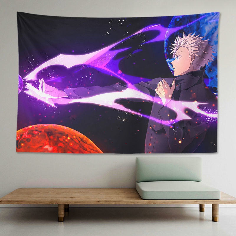 Thảm Treo Tường Trang Trí 100 * 70CM Hình Jujutsu Kaisen Satoru Gojo Manga