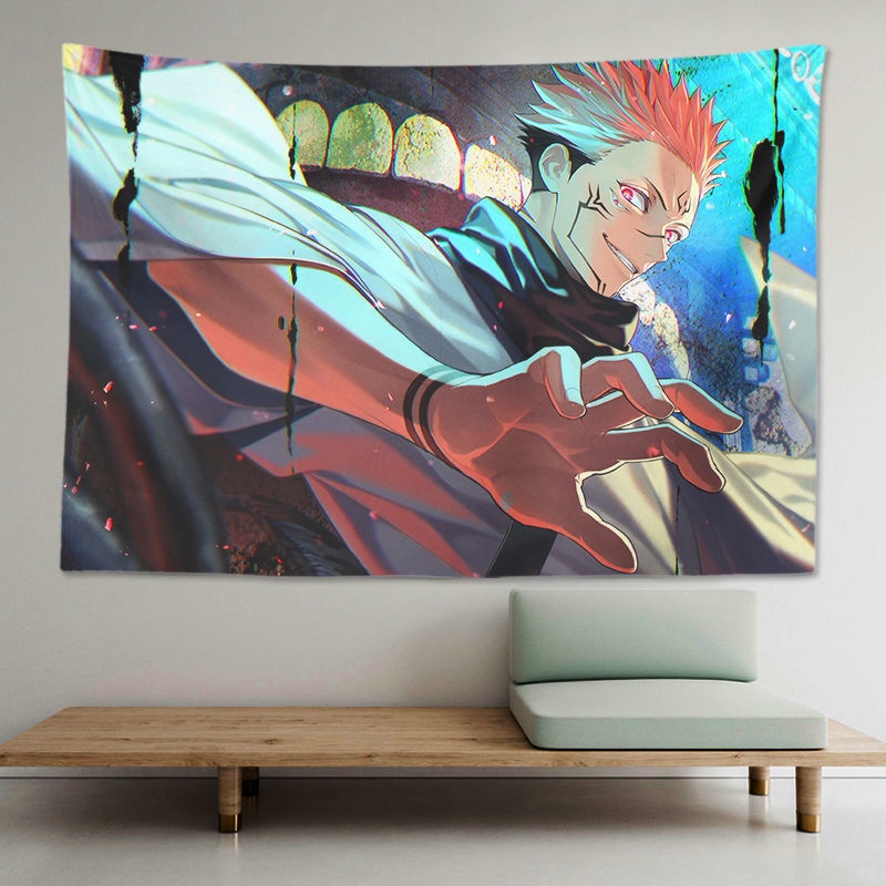 Thảm Treo Tường Trang Trí 100 * 70CM Hình Jujutsu Kaisen Satoru Gojo Manga