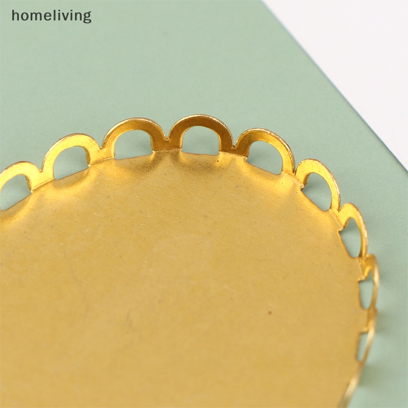 Set 2 Khay Kim Loại Mini Trang Trí Nhà Búp Bê