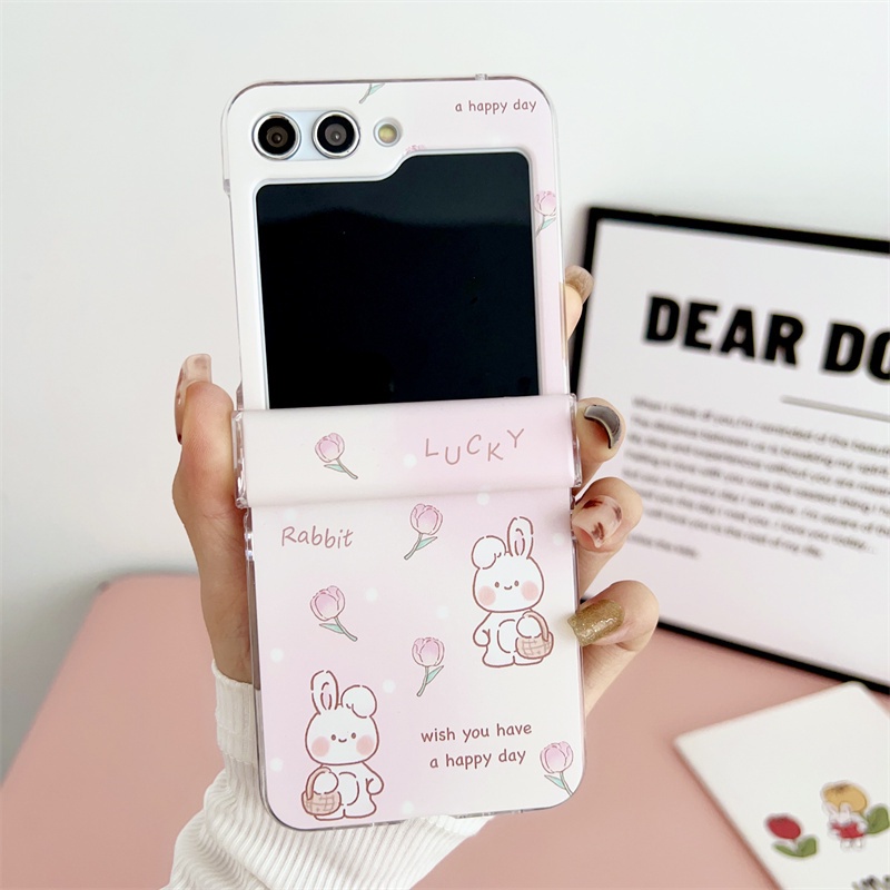 Ốp Điện Thoại Chống Sốc Có Dây Đeo Họa Tiết Hoạt Hình Cho Samsung Galaxy Z Flip 4 3 5