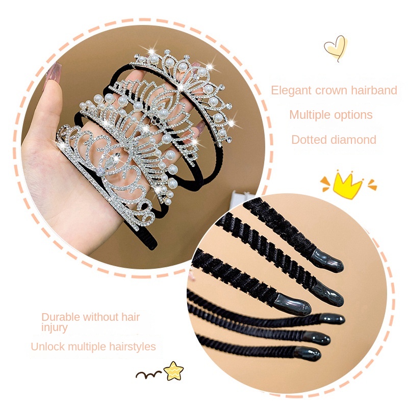 Cài Tóc Hình Vương Miện Đính Đá Xinh Xắn Cho Bé Gái