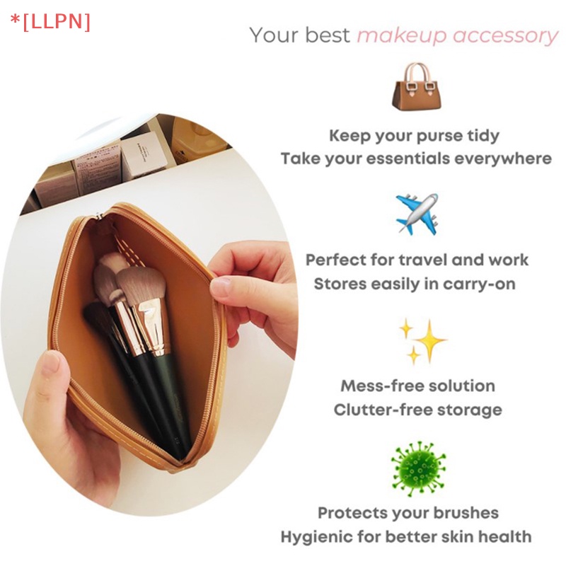 Túi Đựng Cọ Trang Điểm Bằng Silicon Hình Vuông Đơn Giản Thời Trang