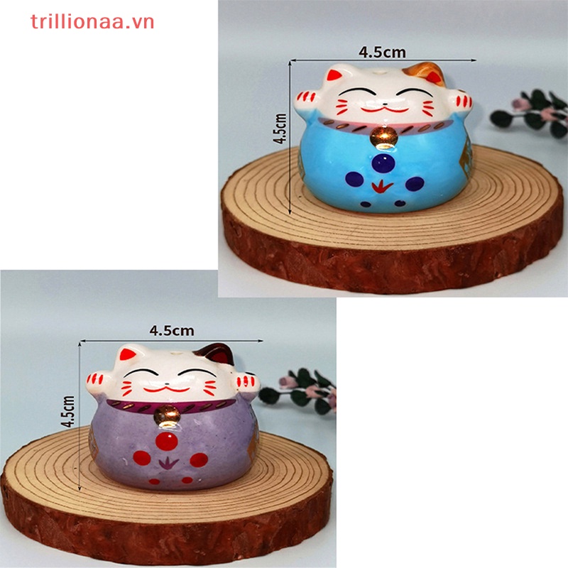 1 Tượng Mèo May Mắn Bằng Gốm Trang Trí Nhà Búp Bê