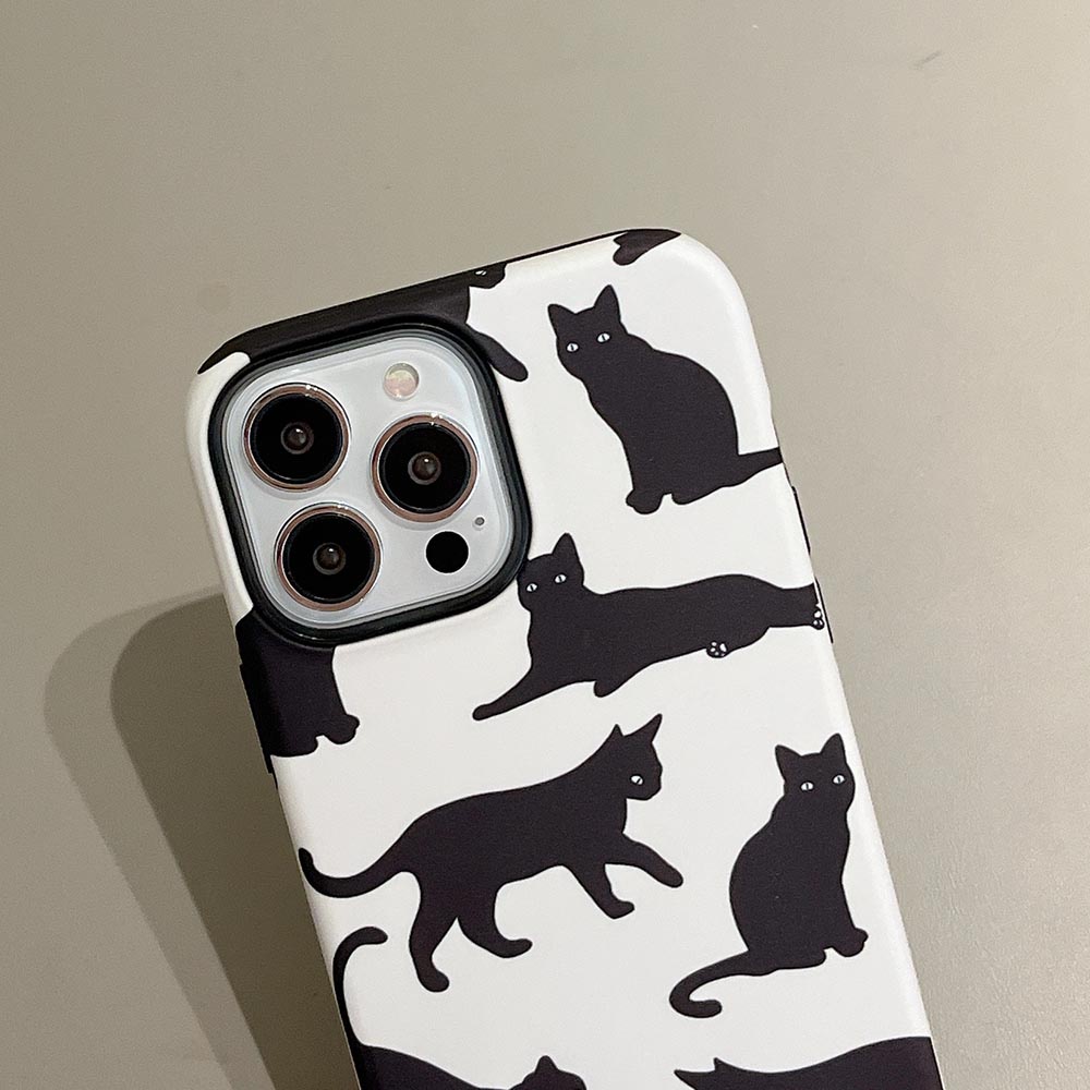 Ốp Điện Thoại Cứng Hình Mèo Đen Cho iphone 11 12 12pro 12promax 13 13pro 13promax 14 14pro 14promax 15 15pro 15plus 15promax
