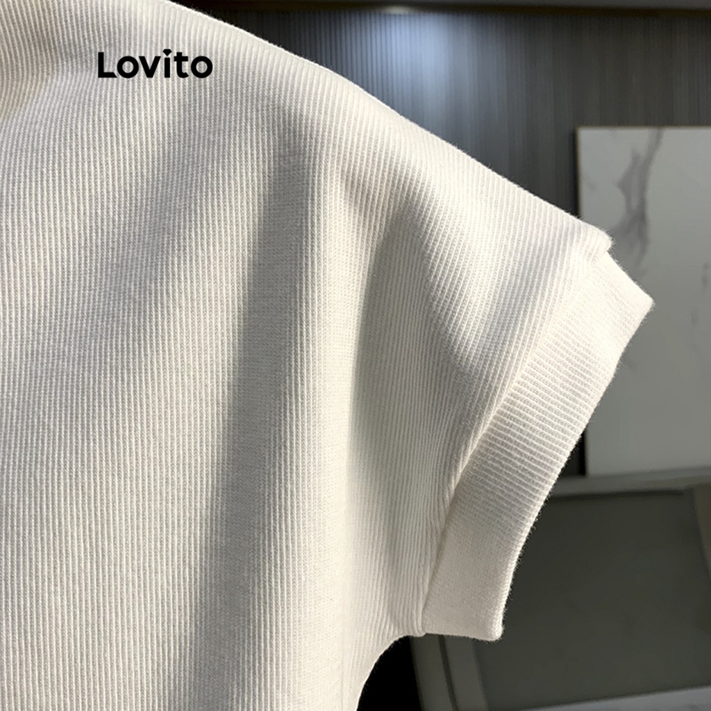 Lovito Áo thun trơn cơ bản thanh lịch cho nữ LNE15039 (Trắng)