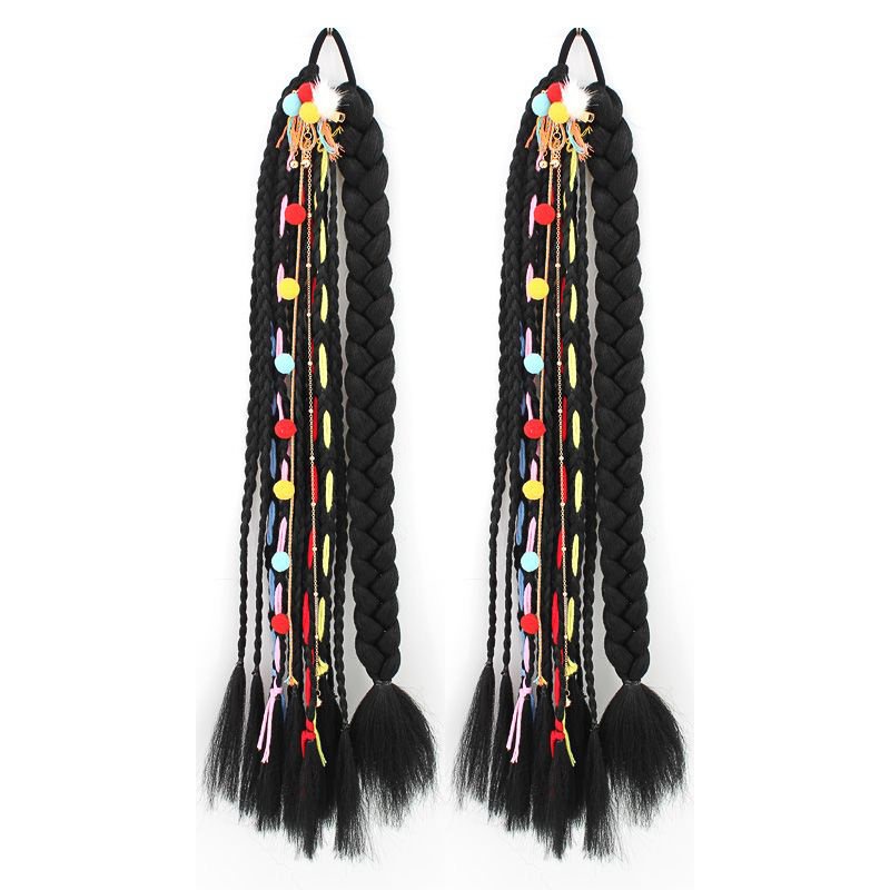 Tóc Giả Thắt Bím Tua Rua Nhiều Màu Sắc Phong Cách Tây Tạng Tây Tạng Tây Tạng