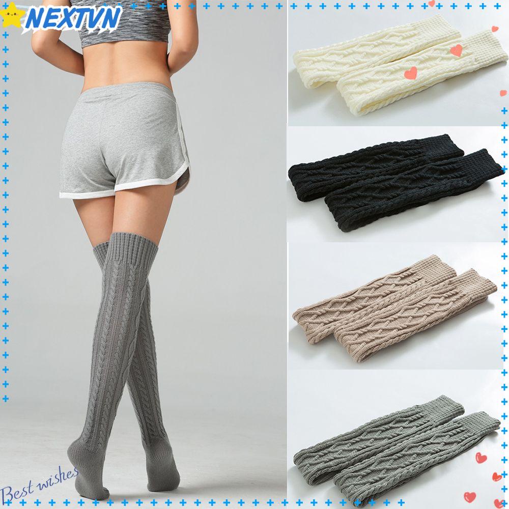 Vớ Len Dài Co Giãn Giữ Ấm Chân Vào Mùa Đông Dành Cho Nữ
