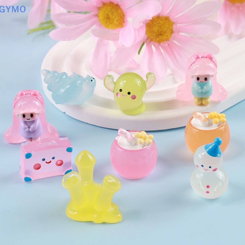 [cxGYMO] Set 3 Mô Hình Trang Trí Hành Lý Hình Ốc Sên Xương Rồng Lâu Đài Trái Dừa Bằng Nhựa