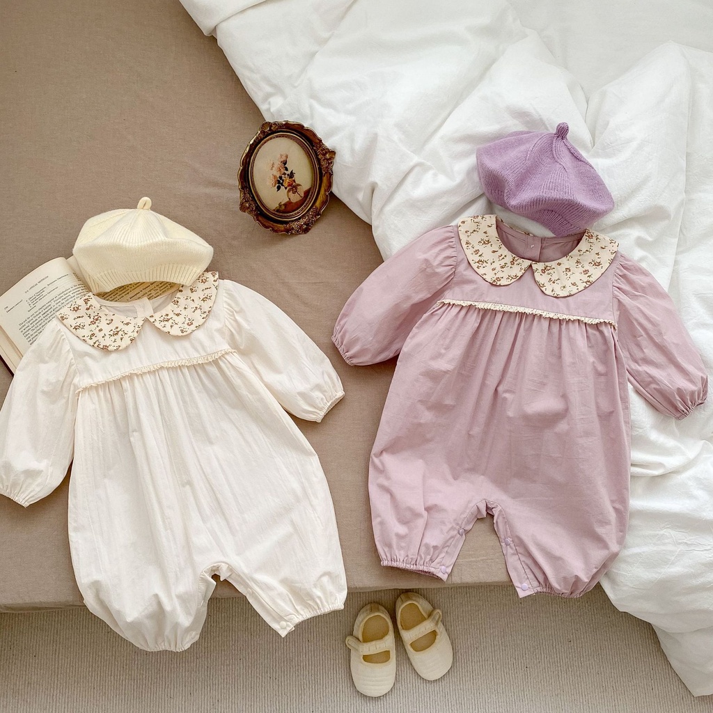 Baby onesies sơ sinh rompers cô gái dài tay one-pieces trẻ em áo liền quần trẻ sơ sinh bodysuit cô gái ngọt ngào quần áo trẻ em mỏng 2933