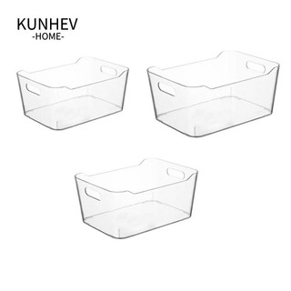 Kunhev hộp đựng đồ trong suốt sức chứa lớn bằng nhựa có tay cầm sắp xếp gọn gàng cho tủ lạnh nhà bếp