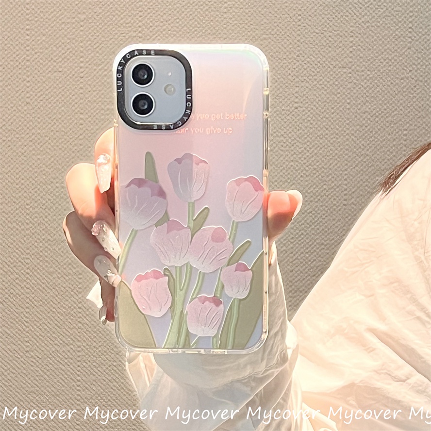 Ốp Điện Thoại Silicon Mềm Họa Tiết Hoa Màu Gradient Cho iPhone 14 13 12 11 Pro Max X XR Xs Max 6 7 8 Plus