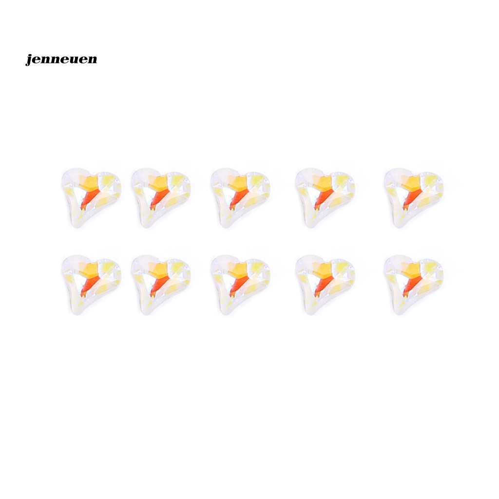 Set 10 Phụ Kiện Trang Trí Móng Tay Mini Màu Kẹo Họa Tiết Trái Tim