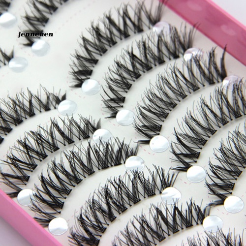 Set 10 Cặp Lông Mi Giả Màu Đen Dài Và Dày Tự Nhiên