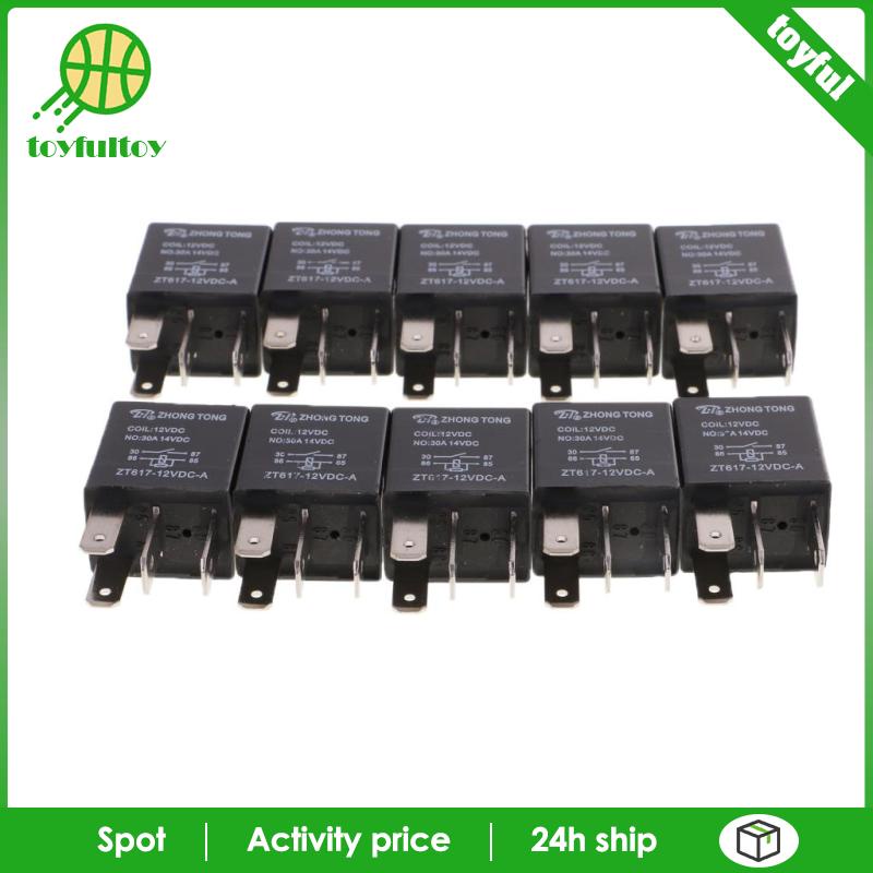 Set 10 Rơ Le Bơm Nhiên Liệu 12V 4-Pin 30 Amp Chuyên Dụng Cho Xe Hơi