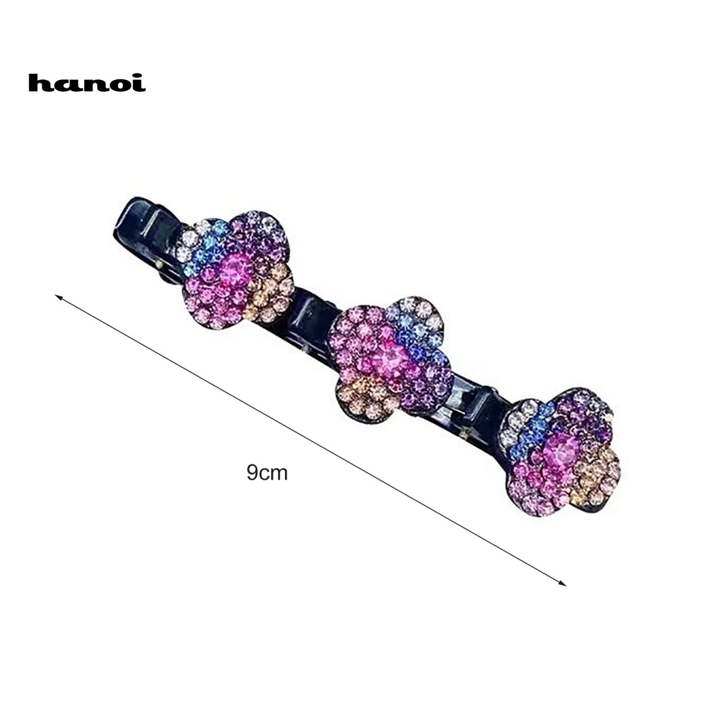 Set 4 Kẹp Tóc Nữ Hình Bông Hoa Đính Đá Lấp Lánh Chống Trượt