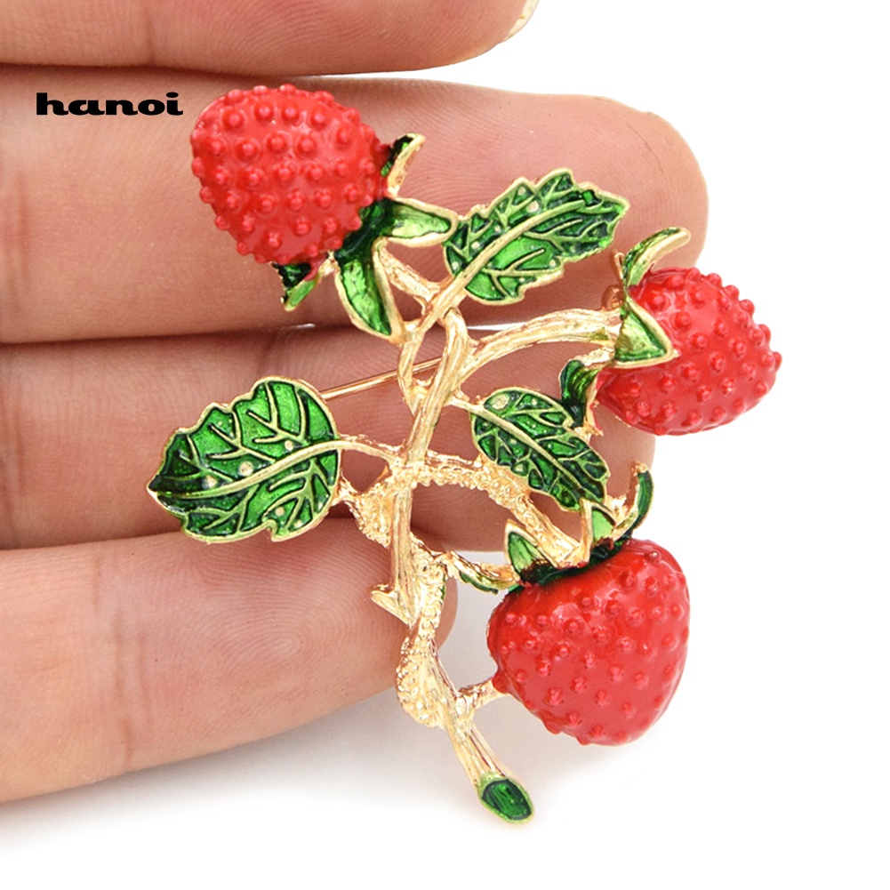 Ghim Cài Áo Hình Trái Dâu Thời Trang Cho Nữ