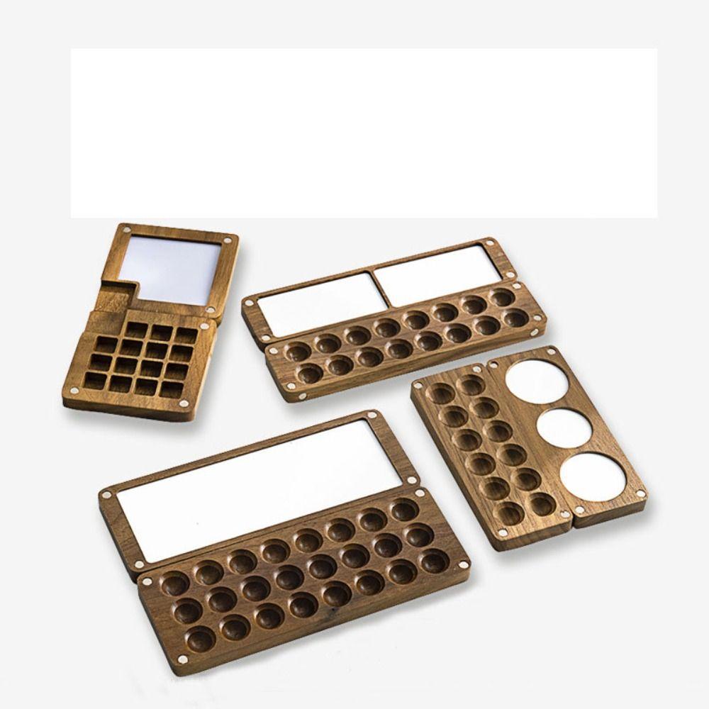 WAPKTY Hộp Màu Nước Bằng Gỗ mini Màu Đen Làm Thủ Công