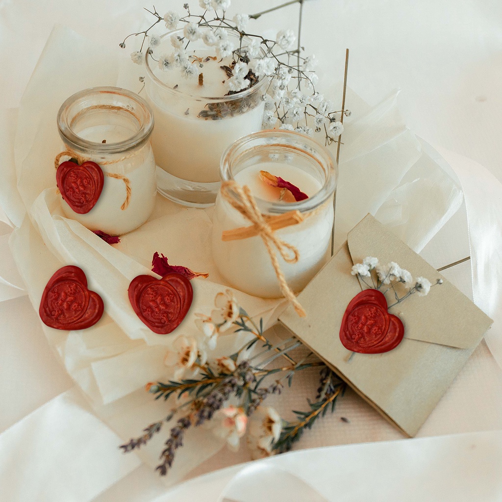 50 miếng Vintage sáp niêm phong đầy màu sắc sáp hạt DIY bát giác niêm phong tem phong bì thư mời tiệc cưới