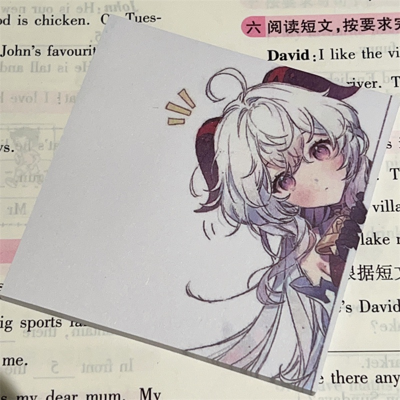 Giấy Ghi Chú Họa Tiết Hoạt Hình Đáng Yêu YB3 Genshin BY3