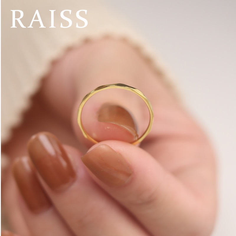 Nhẫn Titan Mỏng Họa Tiết Kim Cương Gợn Sóng Thời Trang Không Phai Màu