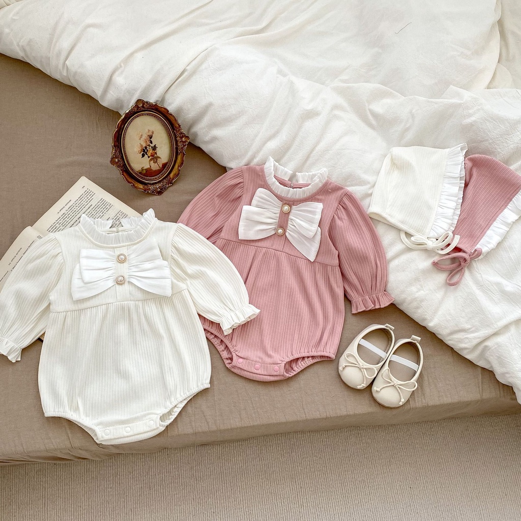 Baby onesies sơ sinh rompers cô gái dài tay one-pieces trẻ em áo liền quần trẻ sơ sinh bodysuit cô gái ngọt ngào quần áo trẻ em mỏng 2933