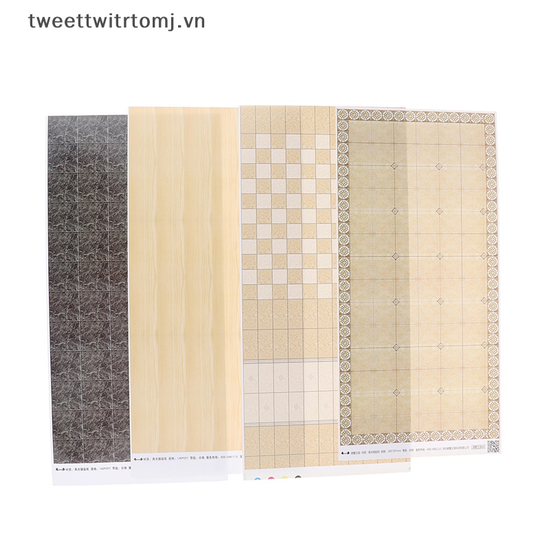 Set 2 Nhãn Dán Gạch Sàn Nhà Trang Trí Nhà Búp Bê DIY